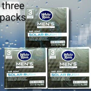 3 Packs - White Rain Men's Collection Solar Rush Bar Soap, Triple Pack